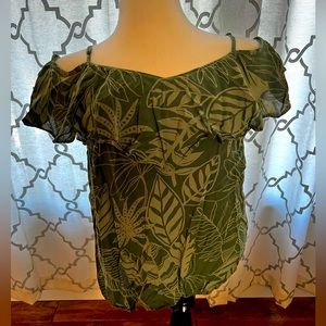 Tropical Cold Shoulder Top